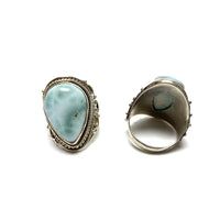 Larimar Silver Ring Rings Crystals O. $80.00 Size 8.5 