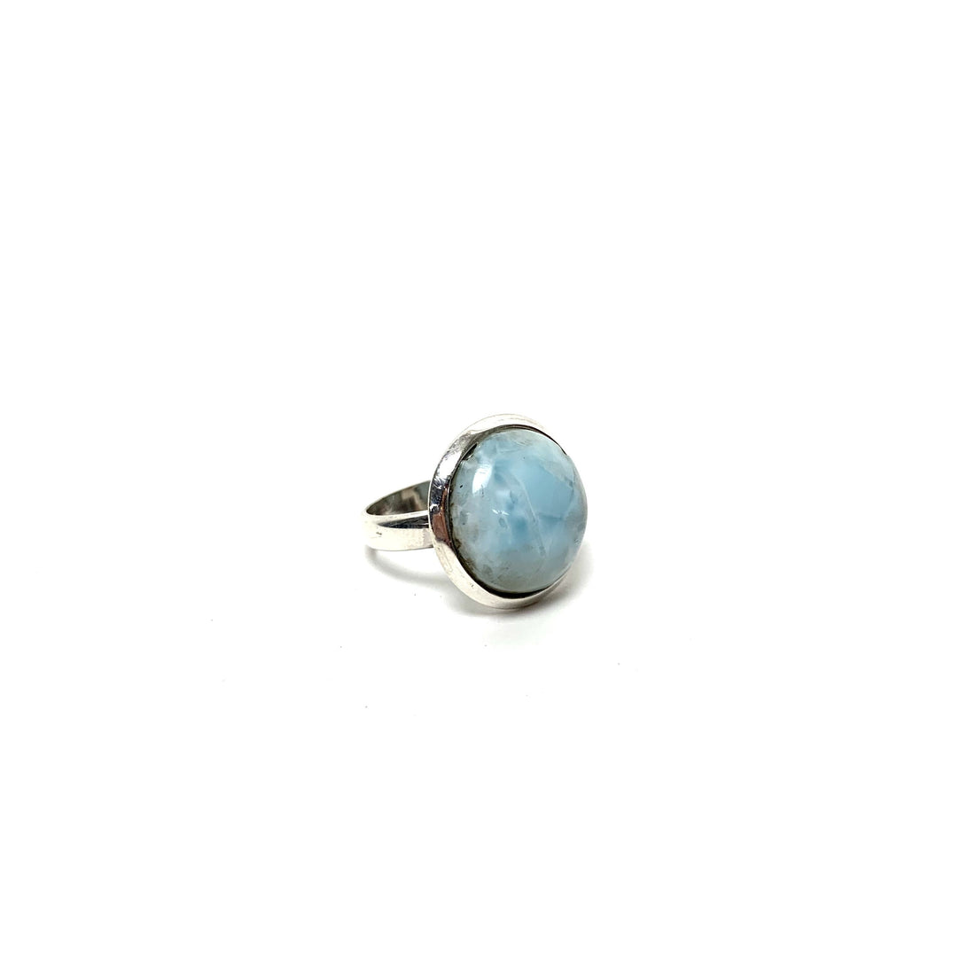 Larimar Silver Ring Rings Crystals M. $60.00 Size 7.5 