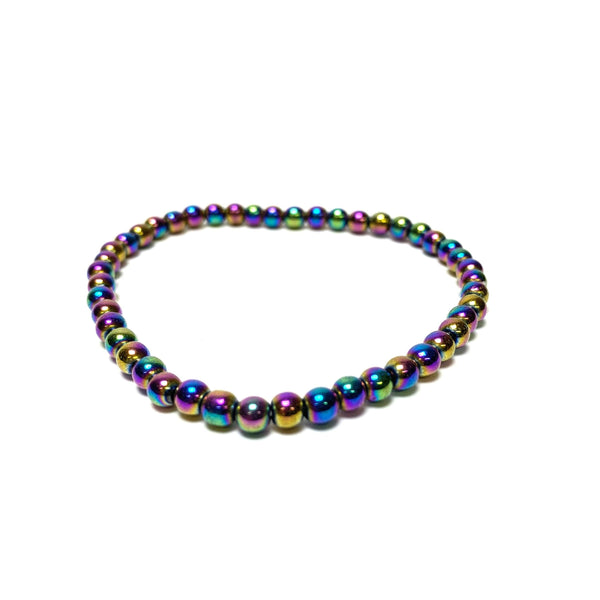 Rainbow Hematite Beaded Leather Wrap Bracelet Unisex – Eve's Things