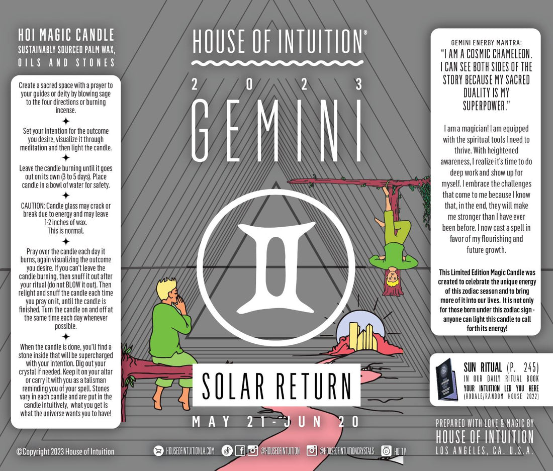 2023 Gemini Solar Return Magic Candle | May 21 - June 20 (Limited Edition) Happy Birthday Candle House of Intuition 