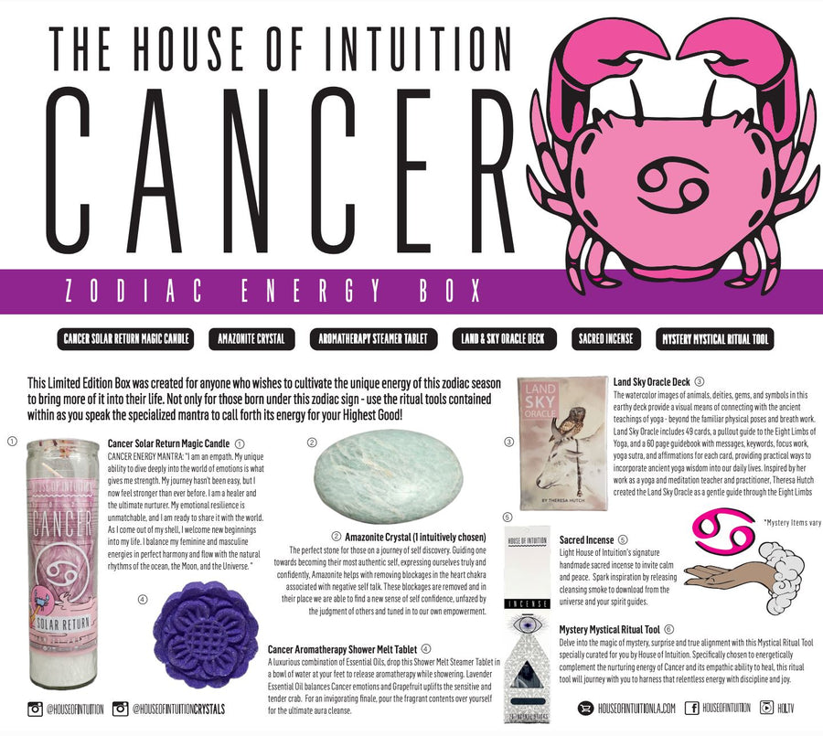 2023 Cancer Zodiac Energy Box (Limited Edition - $96 Value) Birthday Boxes House of Intuition 