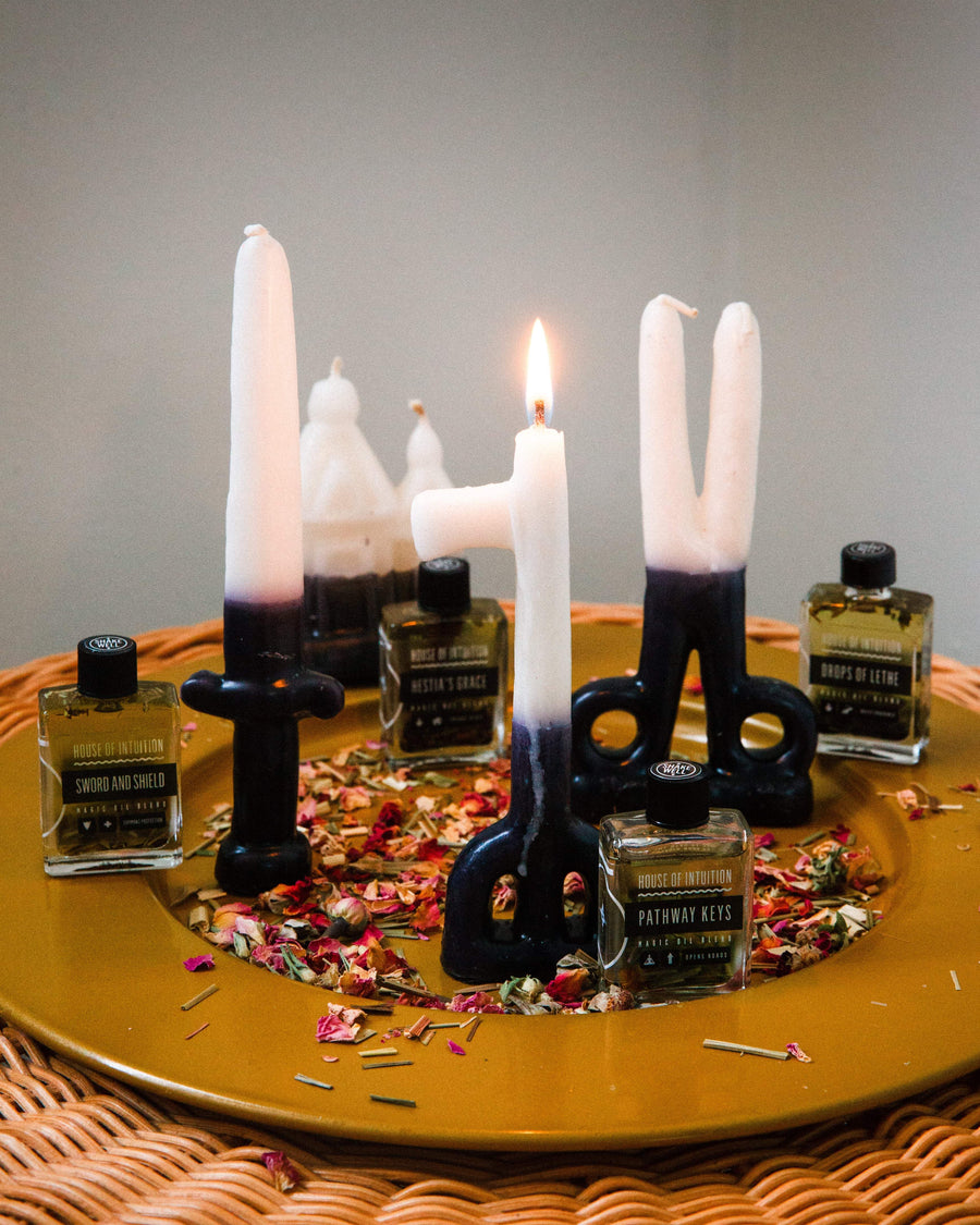 "Be My Temple" Symbol Shape Candle Kit (with Hestia's Grace Anointing Oil) Symbol Shape Candle House of Intuition 