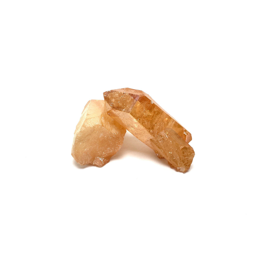 Tangerine Aura Quartz Raw Point Tangerine Aura Quartz Crystals A. $14.00 
