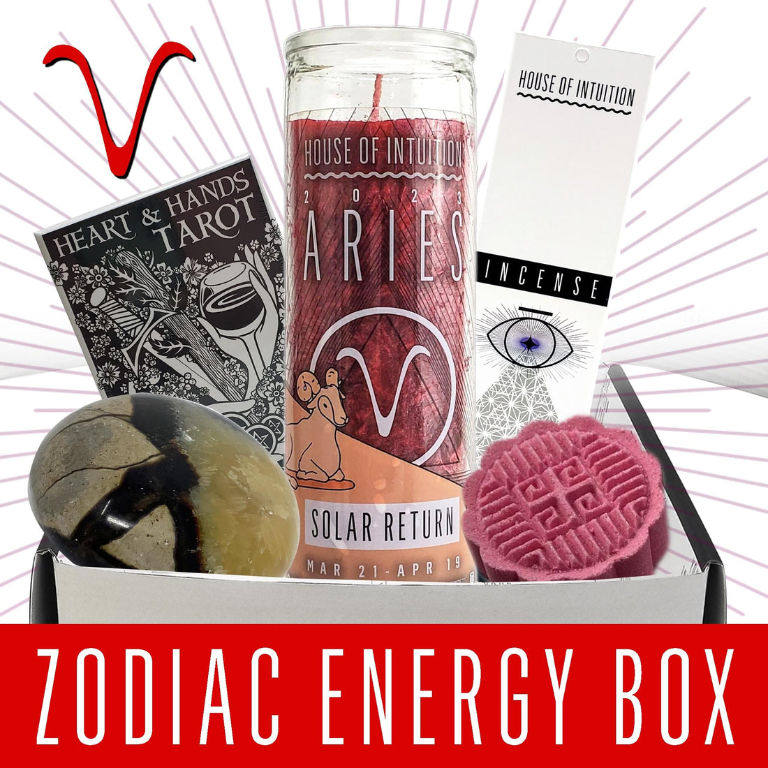 2023 Aries Zodiac Energy Box (Limited Edition - $100 Value) Birthday Boxes House of Intuition 