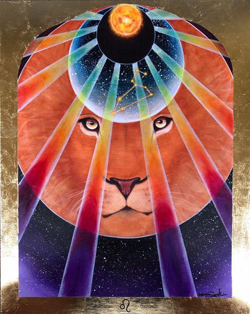 Leo Zodiac Original Painting and Print by Tashina Suzuki Paintings & Art Pieces House of Intuition $10 Prints (5" x 5") 
